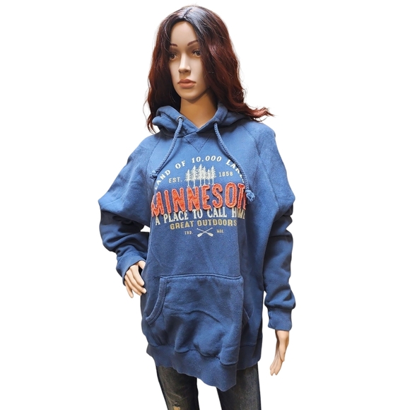 Blue Minnesota Graphic Hoodie - Picture 1 of 5